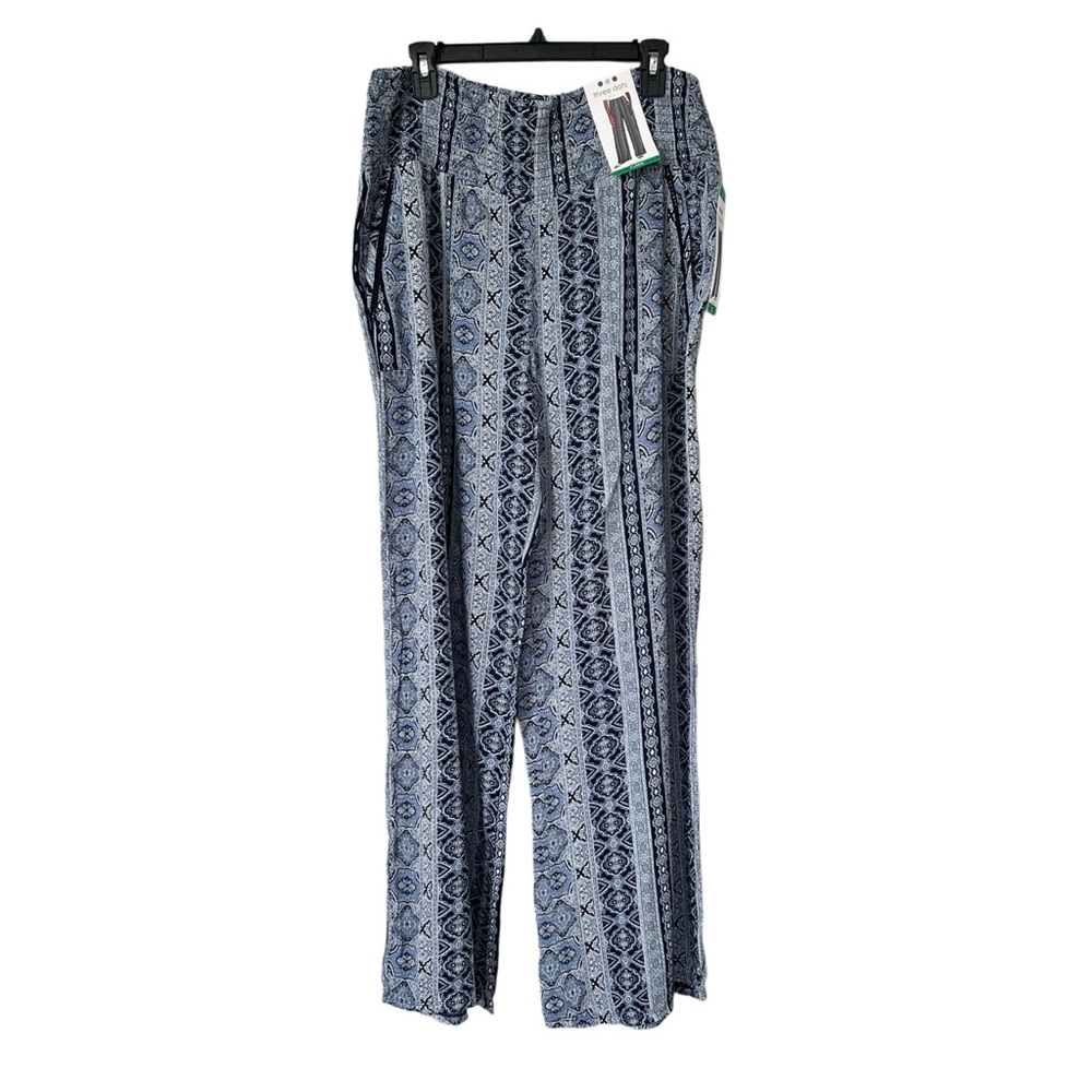 Pants Three Dots Pull On Black and White Patterned Wide Legged